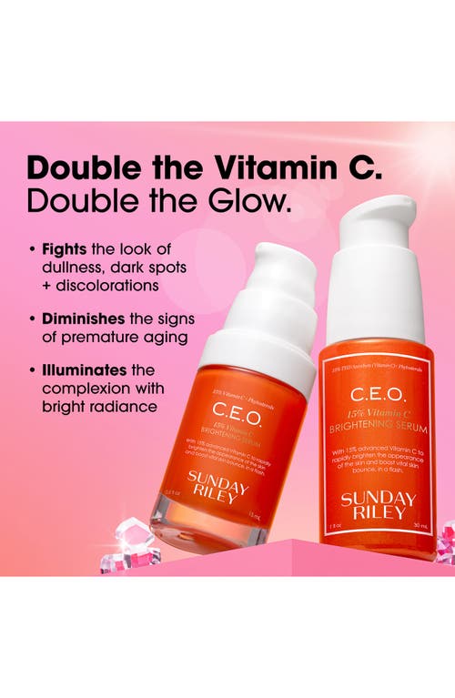 Sunday Riley Home+ Away Brighten, Revitalize + Glow With Ceo 15% Vitamin C Serum Home + Away Brighten, Revitalize In Multi