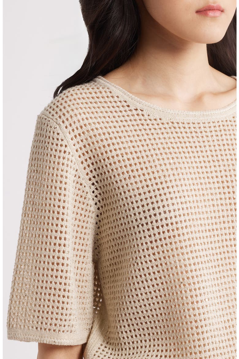 Beck Open Stitch Sweater, Alternate, color, NATURAL