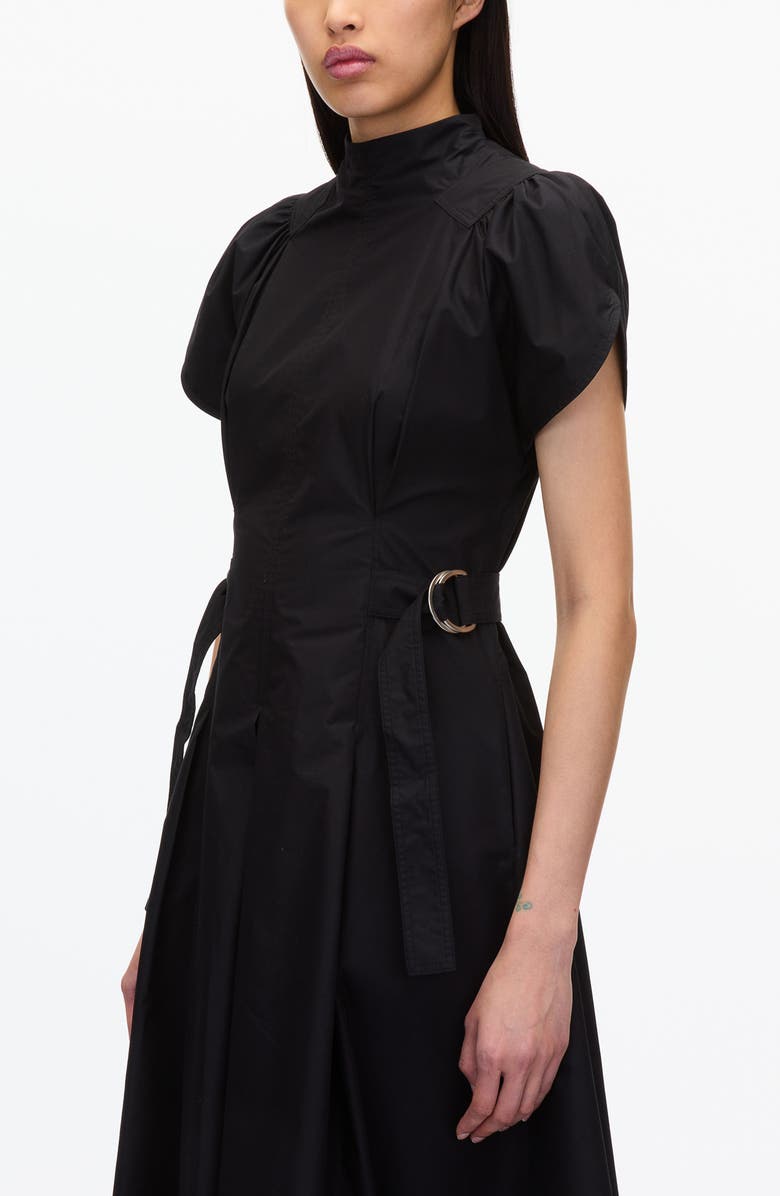 3.1 Phillip Lim Poplin Flare Dress, Alternate, color, Black