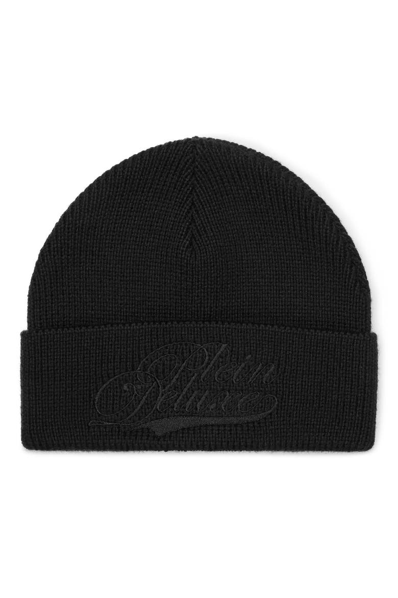 Beanie Hat Plein Deluxe Unisex, Main, color, black