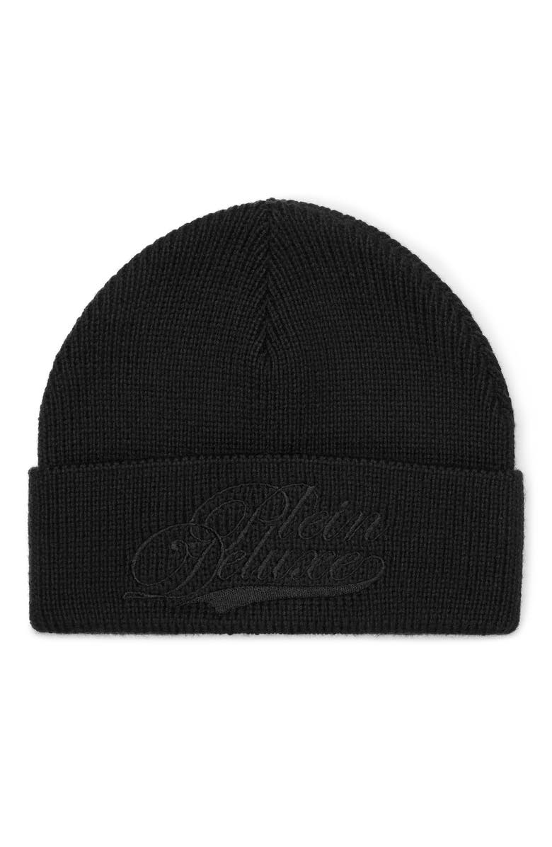 PHILIPP PLEIN Beanie Hat Plein Deluxe Unisex, Main, color, Black