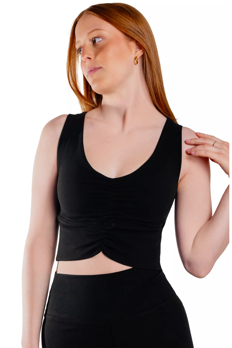Ruched Sports Bra, Alternate, color, Onyx