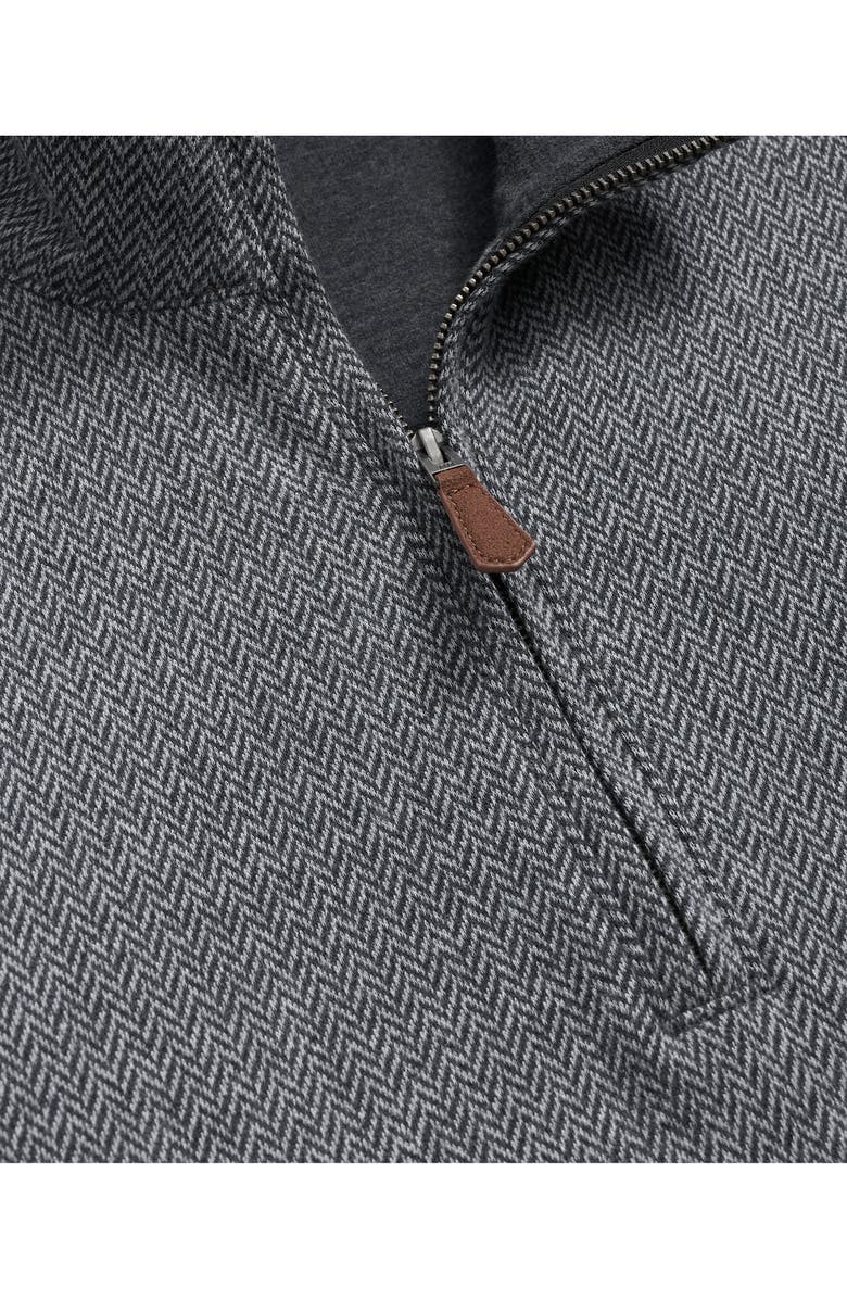 Brooks Brothers Herringbone Double Face Half Zip, Alternate, color, Gray