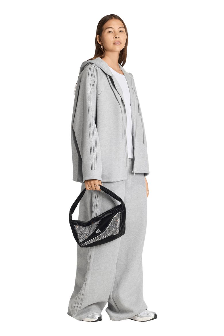 Teamgeist Rhinestone Full Zip Hoodie, Alternate, color, MEDIUM GREY HEATHER/