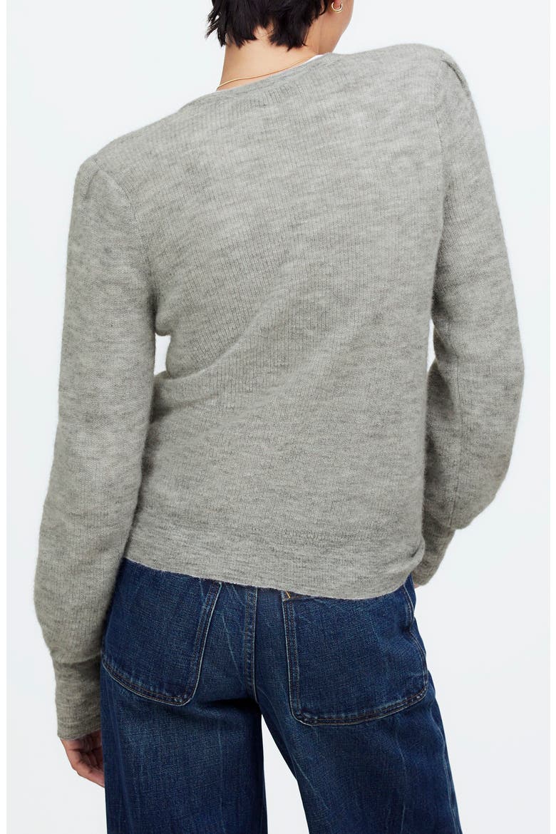 Deep V-Neck Alpaca Blend Sweater, Alternate, color, HEATHER ASH