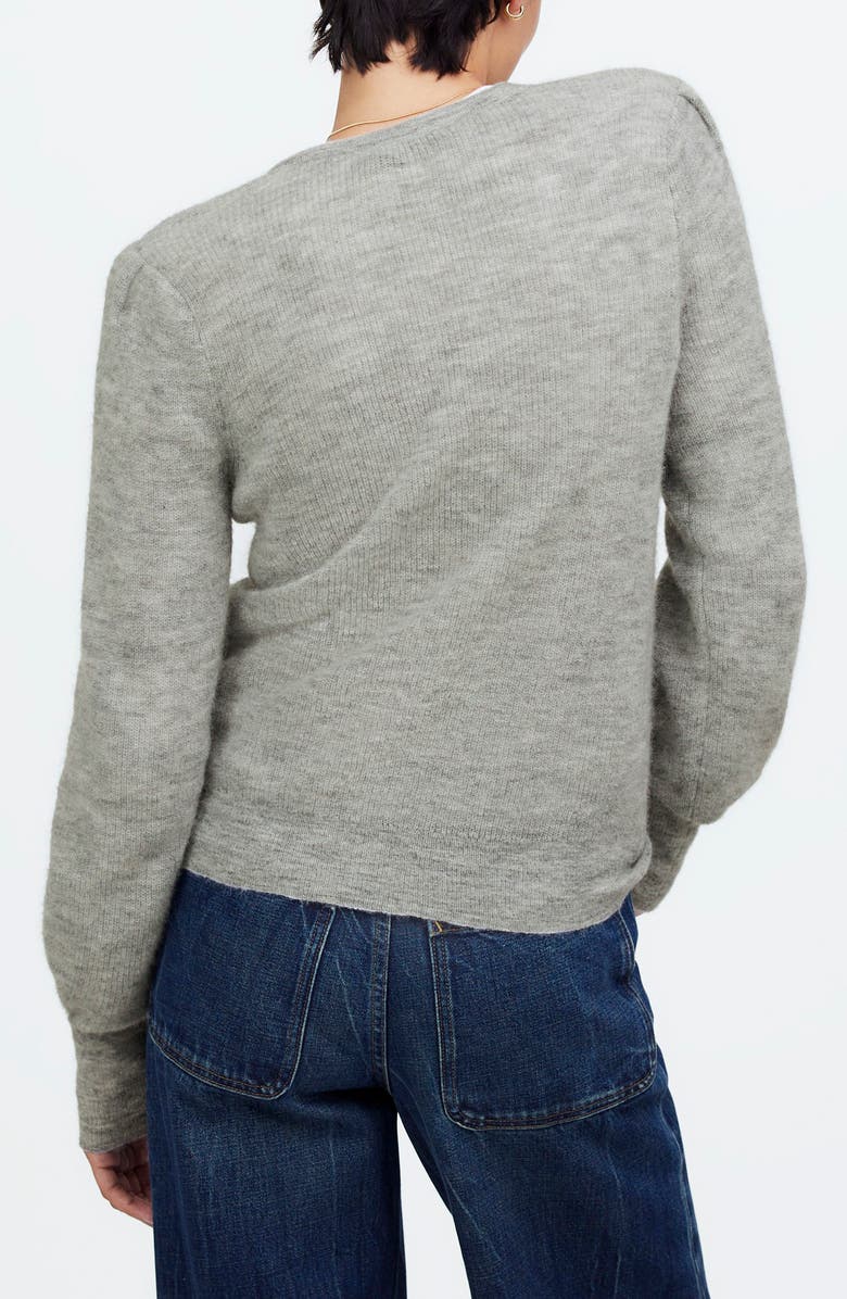 Madewell Deep V-Neck Alpaca Blend Sweater, Alternate, color, Heather Ash