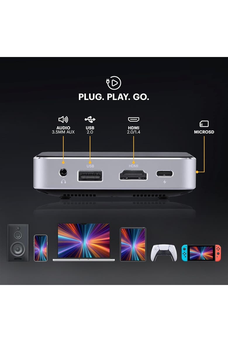 Luma 75 Ultra Mini Projector, Portable Pico Projector with Carrying Case, Alternate, color, Black
