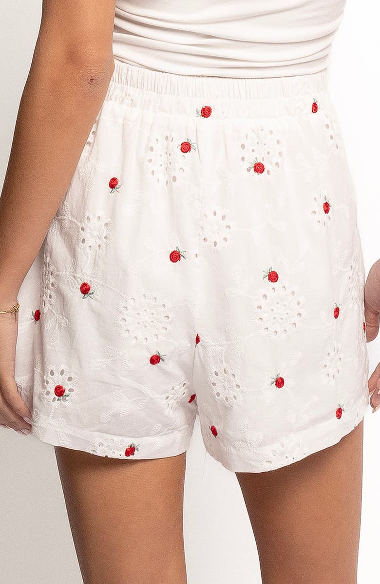 Petal & Pup Aisha Cotton Eyelet Shorts, Alternate, color, White