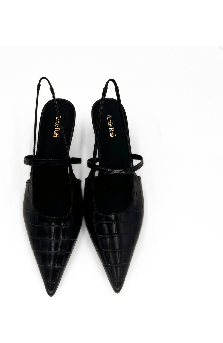 Amie Rafa Connie Embossed Crocodile Heels, Alternate, color, Black Crocodile