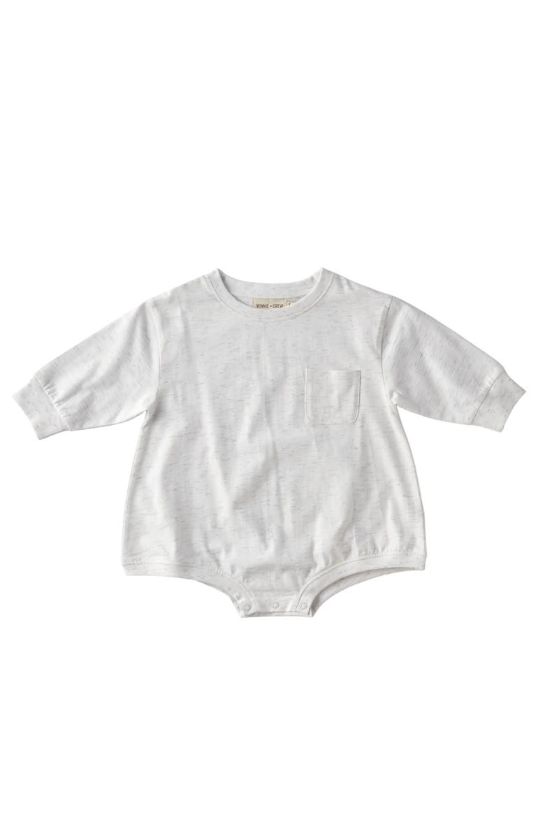 Winnie + Crew Harley Pocket Romper, Main, color, Heather Grey