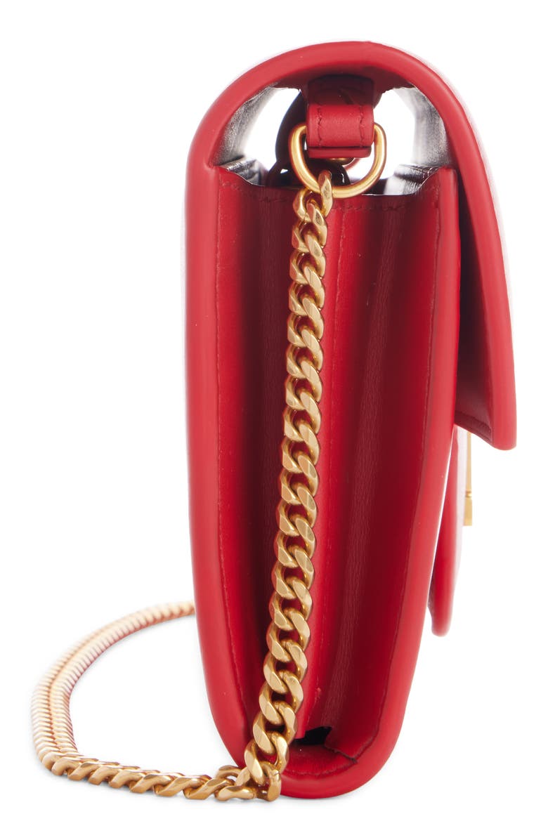 Balmain B-Buzz Leather Wallet on a Chain, Alternate, color, 