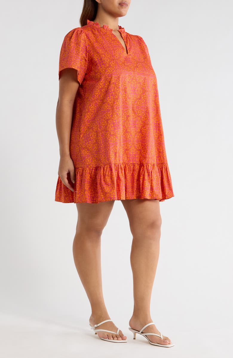 SUGARLIPS Debary Floral Celeste Minidress, Alternate, color, Flame-Orange