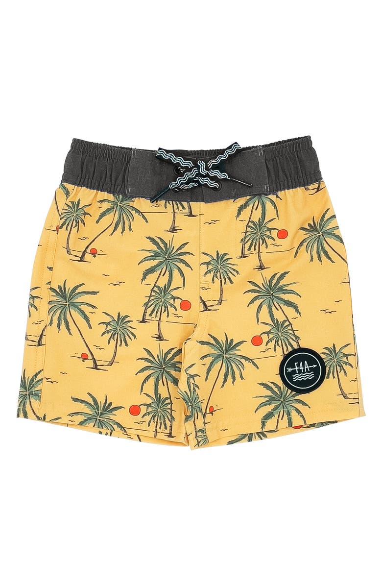 Feather 4 Arrow Sun Tropics Board Shorts, Main, color, 