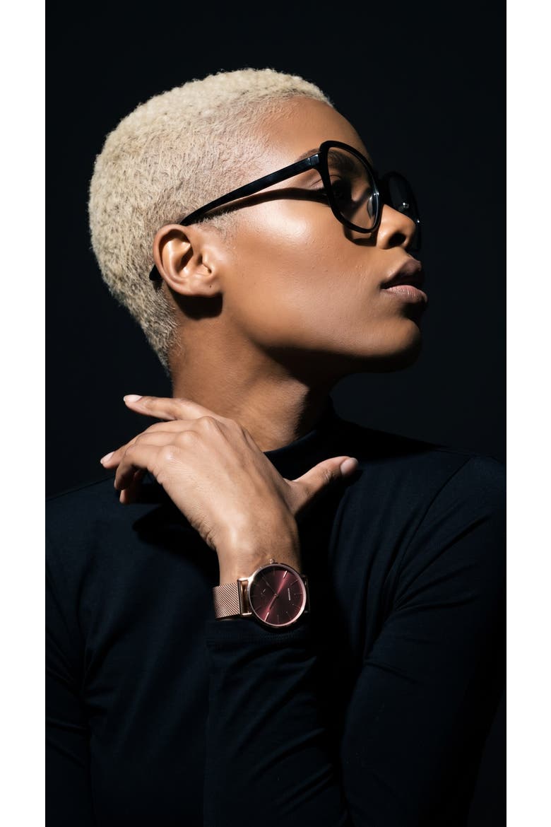 Advance Cocoa Quartz Watch, 36MM, Alternate, color, Mocha Brown/Muted Rose Gold