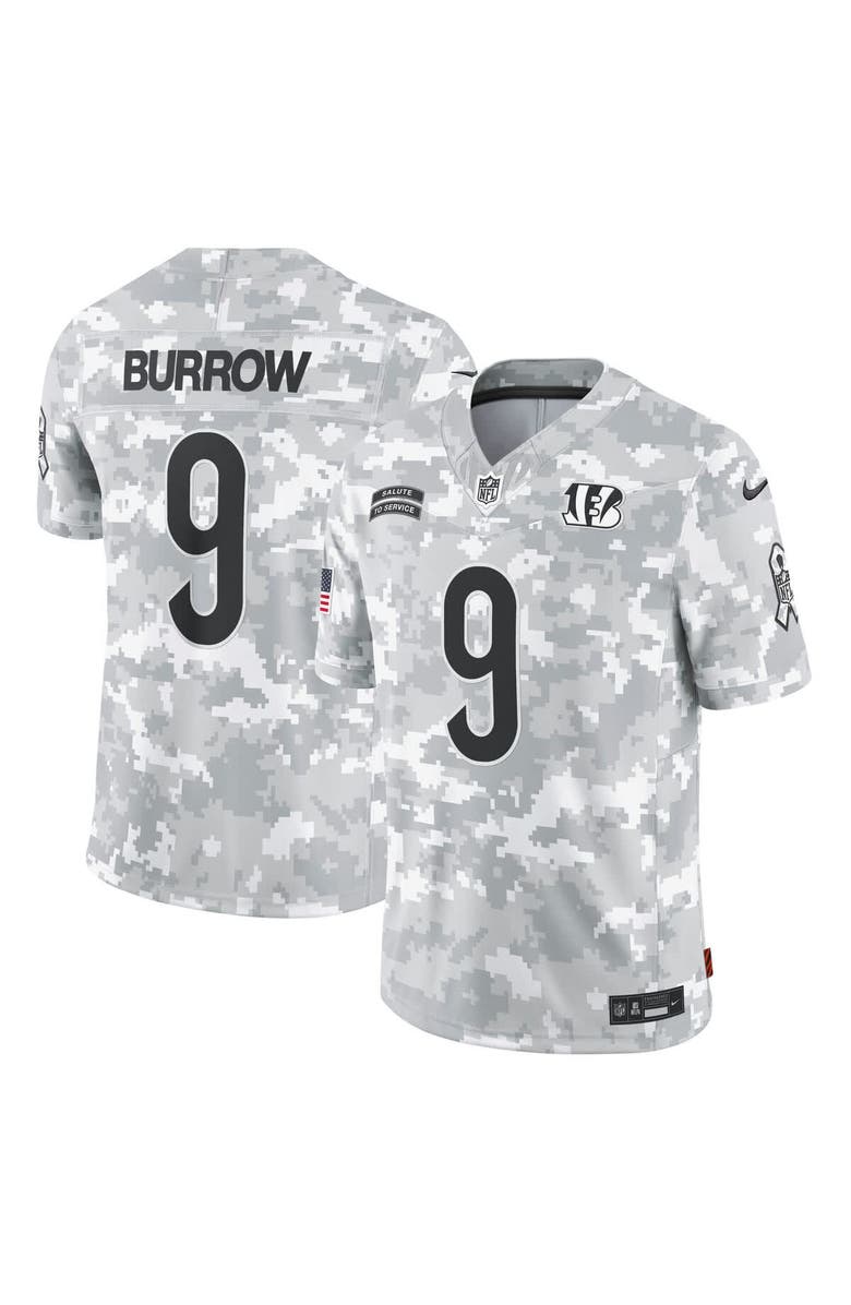 Nike Men's Nike Joe Burrow Arctic Camo Cincinnati Bengals 2024 Salute to Service Limited Jersey, Main, color, 