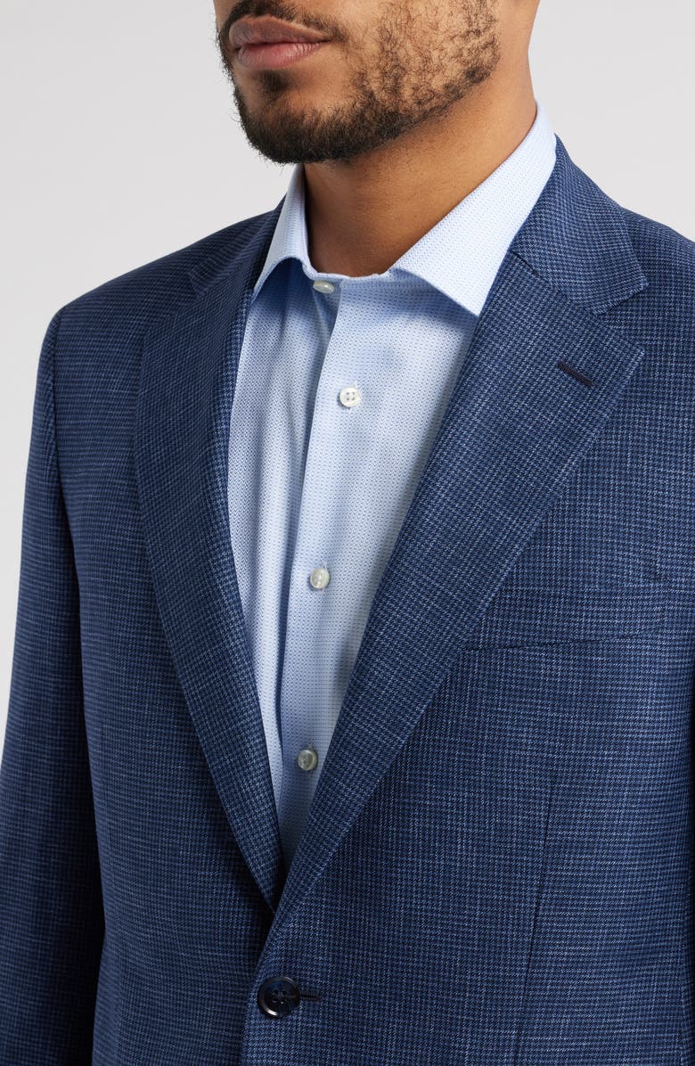 Peter Millar Flynn Classic Fit Blue Microcheck Wool Sport Coat, Alternate, color, Medium Blue