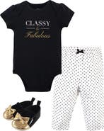 Little Treasure Little One's Cotton Outfit Set Bodysuit, Pants, and Matching Shoes