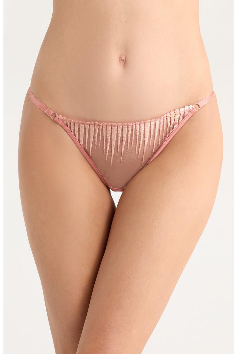Alice Embroidered Thong, Main, color, ROSETTE