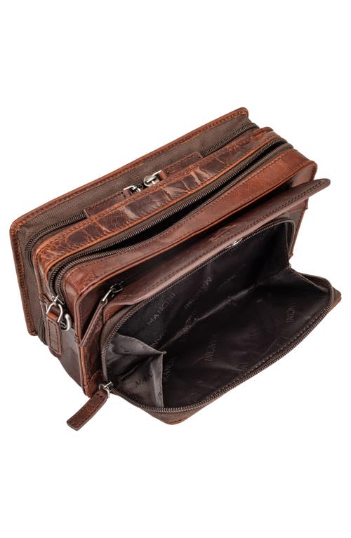 Mancini Buffalo Tote With Zippered Organizer In Brown