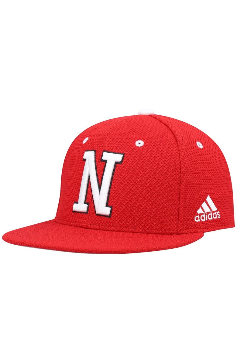 adidas Men's adidas Scarlet Nebraska Huskers On-Field Baseball Fitted Hat, Alternate, color, 