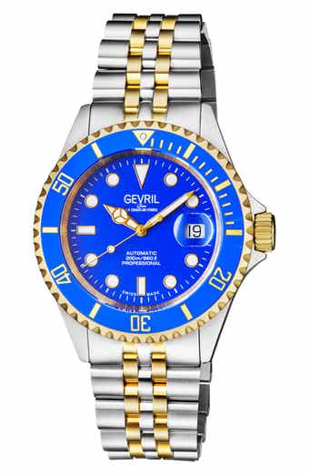 GEVRIL Wall Street Stainless Steel Bracelet Watch, 43mm