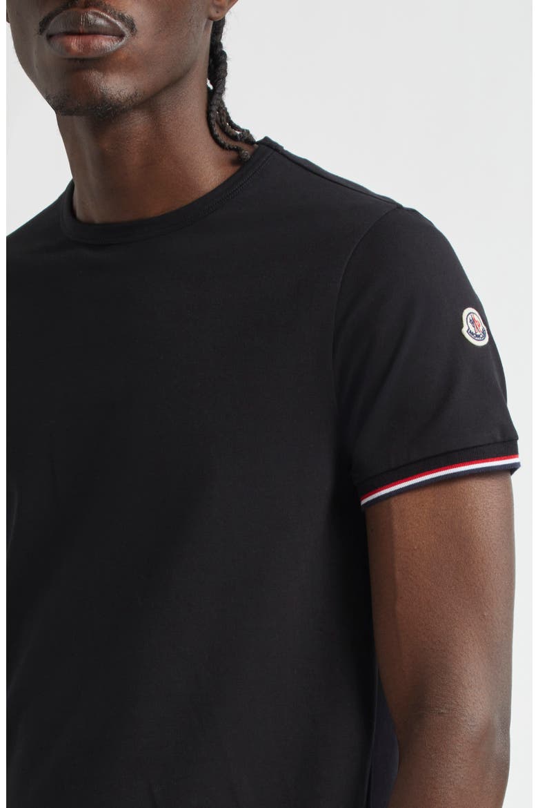Tipped Cotton Stretch Jersey T-Shirt, Alternate, color, BLACK/ BLACK