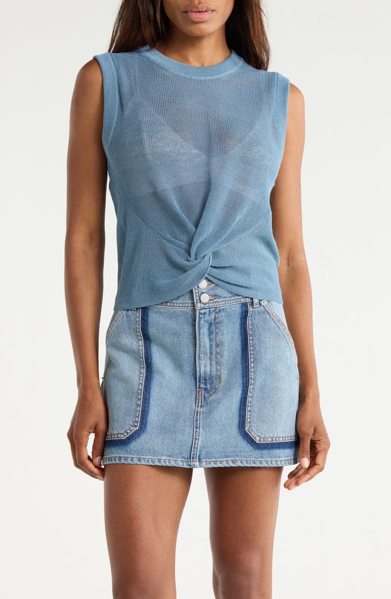 Veronica Beard Kellen Linen Blend Sweater Tank, Main, color,