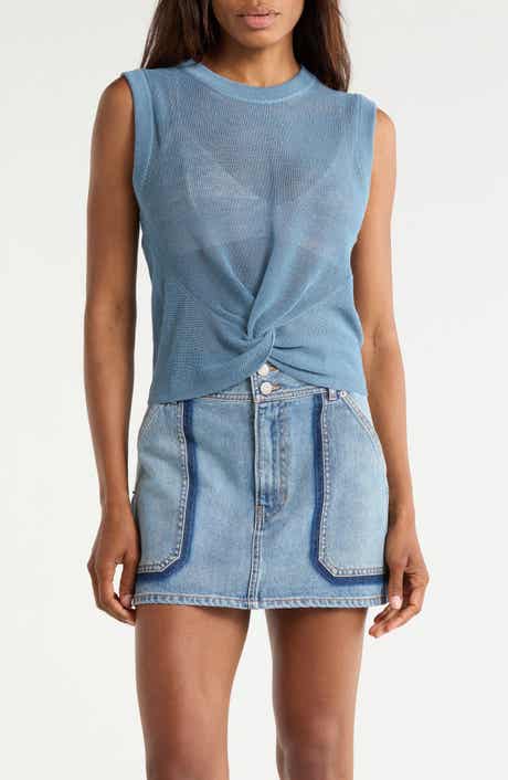Veronica Beard Kellen Linen Blend Sweater Tank