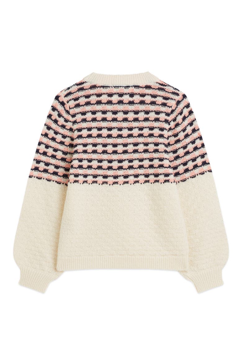 Kids' Color Block Crewneck Pullover, Alternate, color, EGGNOG MULTICOLOR