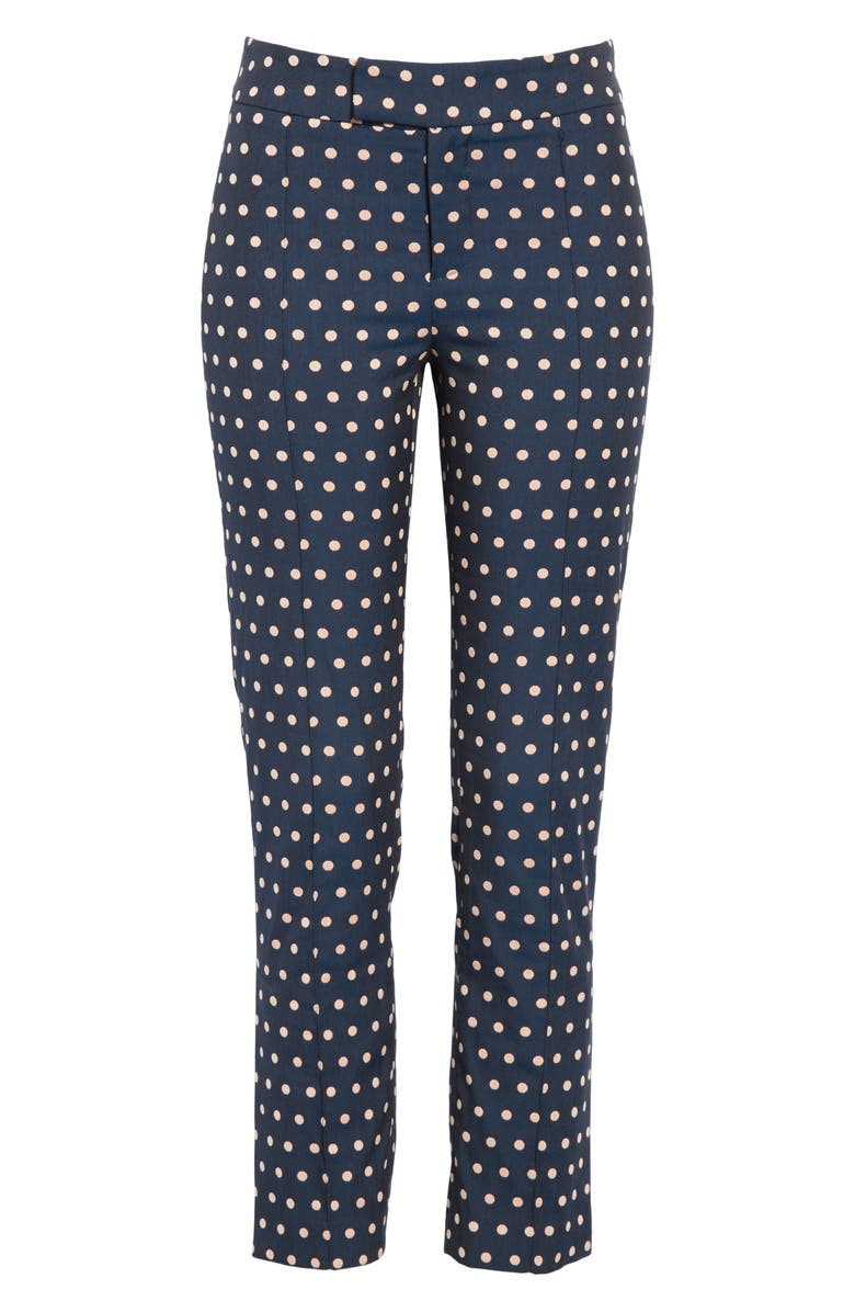 Smythe Stovepipe Polka Dot Jacquard Pants, Alternate, color, 