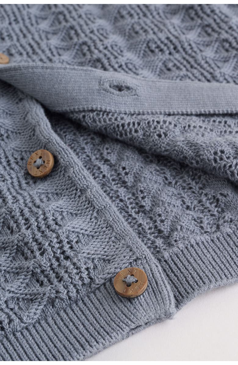 NEXT Cotton Knit Button-Up Shirt & Shorts Set, Alternate, color, Blue