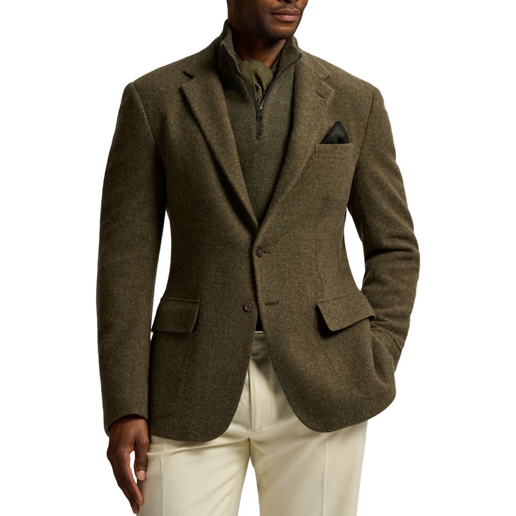 Ralph Lauren Textured Single-breasted Blazer In Green