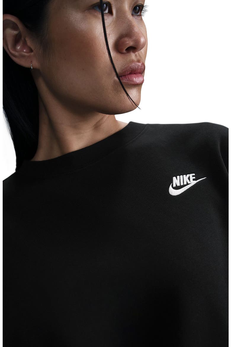 Club Fleece Loose Fit Crewneck Sweatshirt, Alternate, color, BLACK/ WHITE