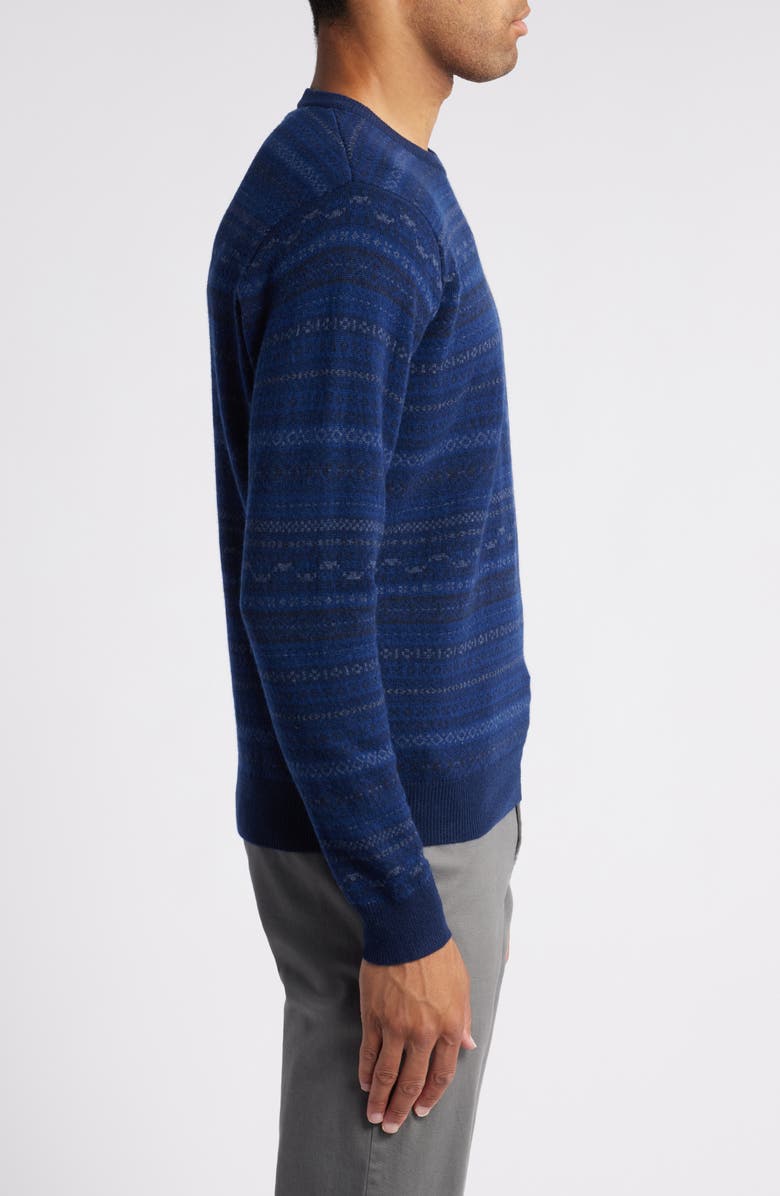 Peter Millar Midnight Fair Isle Wool & Cashmere Sweater, Alternate, color,