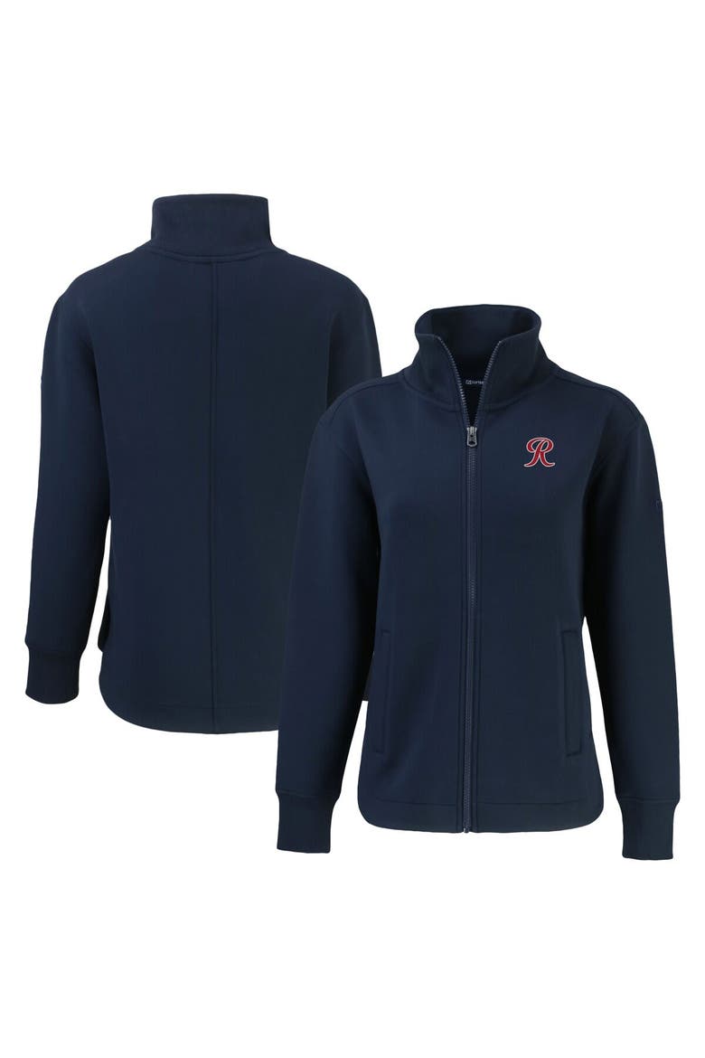Women's Cutter & Buck Navy Tacoma Rainiers Roam Eco Recycled Full-Zip Jacket, Main, color, Navy