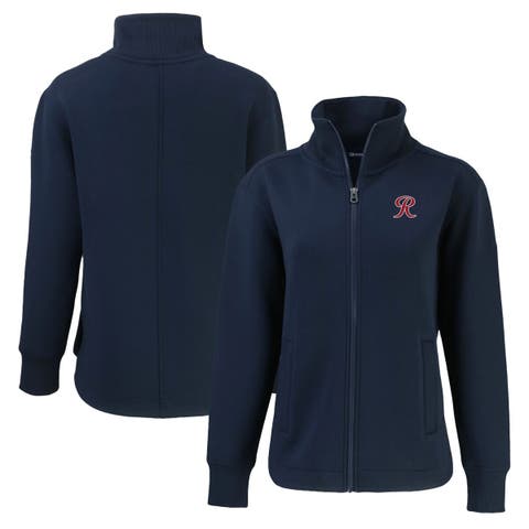 Women's Cutter & Buck Navy Tacoma Rainiers Roam Eco Recycled Full-Zip Jacket