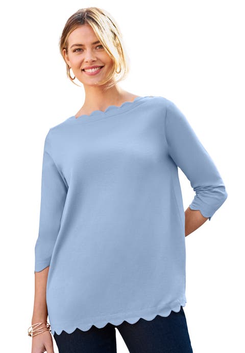 Scallop Boatneck Tunic (Plus)