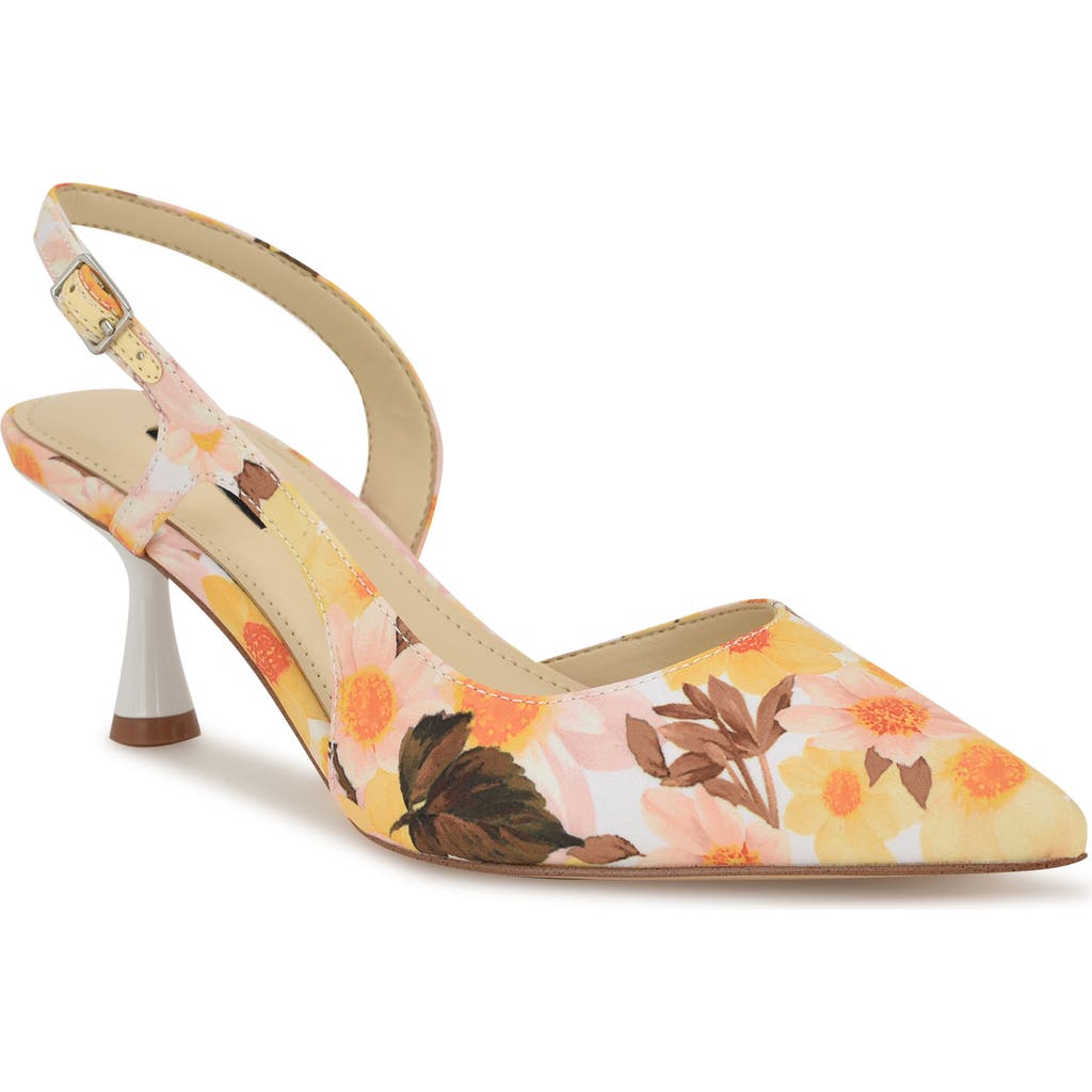 Nine West Renela Pointed Toe Slingback Pump In White 140