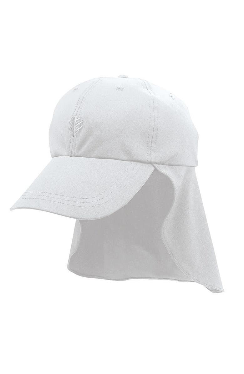 Coolibar Pool Cap with Neck Drape - UPF 50+ Sun Protection - Hayden, Alternate, color, White