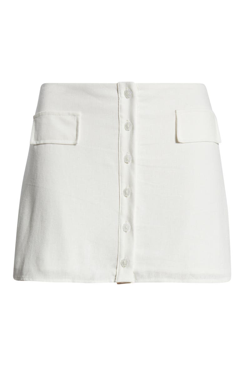 The Gracie Linen Blend Miniskirt, Alternate, color, WHITE