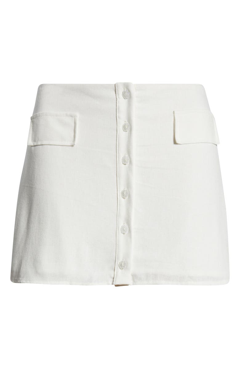 Bella Venice The Gracie Linen Blend Miniskirt, Alternate, color, White