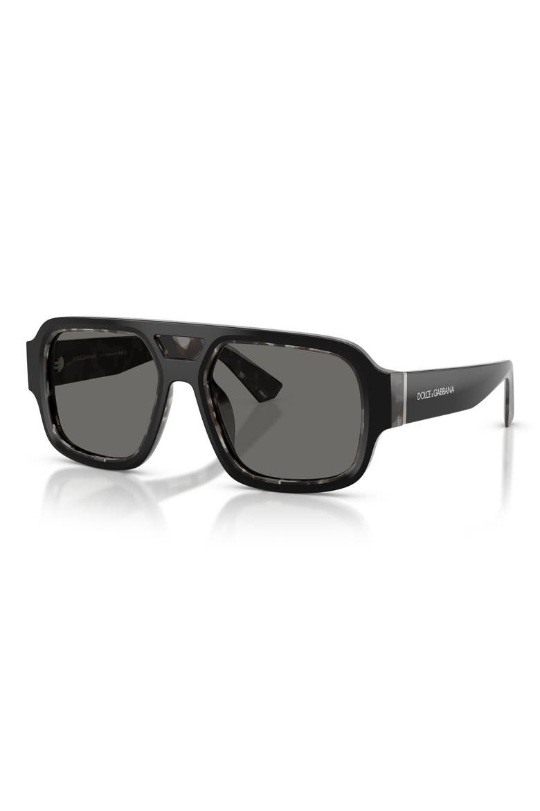 55mm Square Sunglasses, Alternate, color, BLACK ON GREY HAVANA / GREY