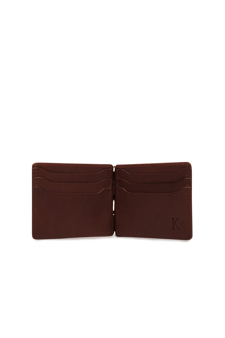 Spencer Leather Money Clip Wallet, Alternate, color, Brown