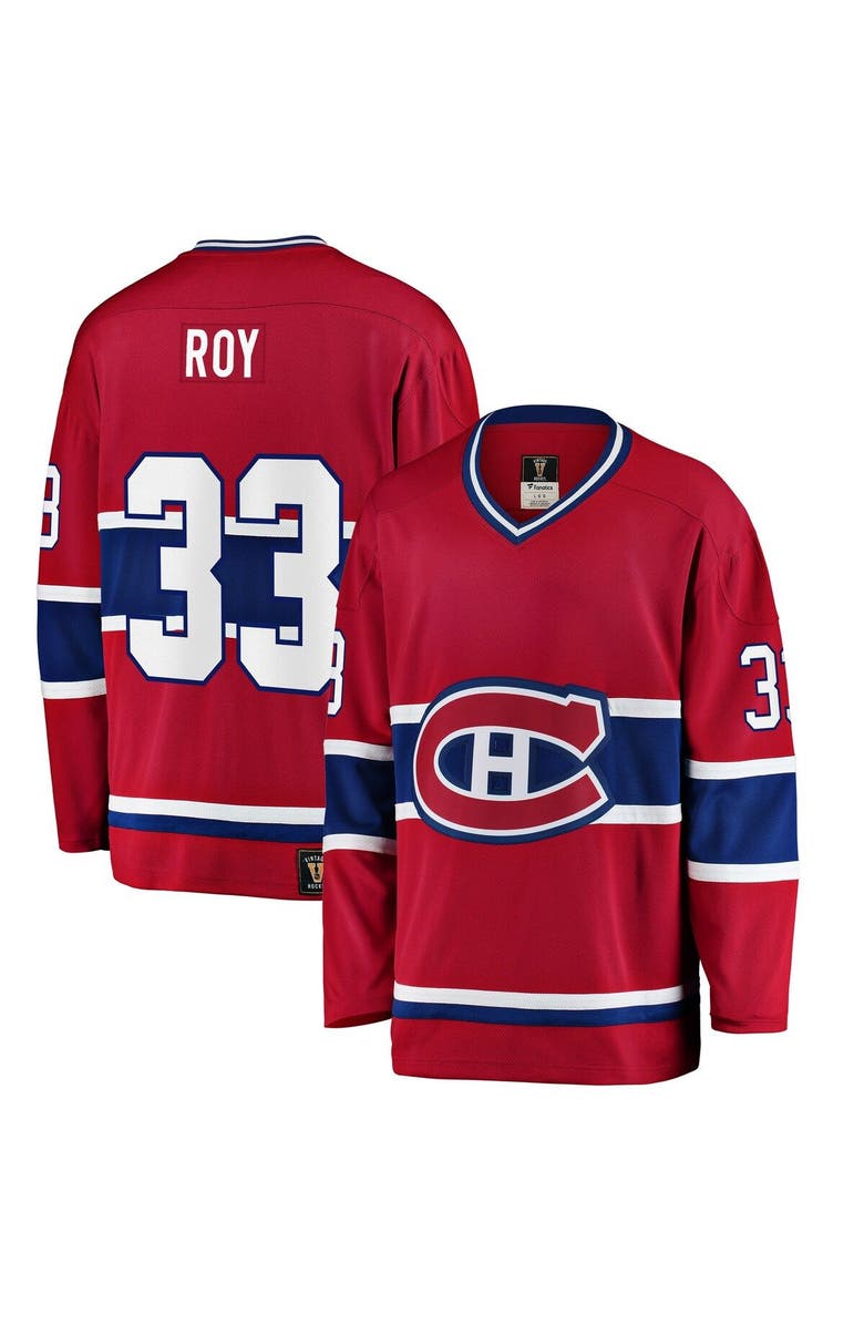 FANATICS Men's Fanatics Branded Patrick Roy Red Montreal Canadiens Premier Breakaway Retired Player Jersey, Alternate, color, 