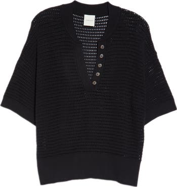 Varley Callie Sheer Knit Cotton Top | Nordstrom