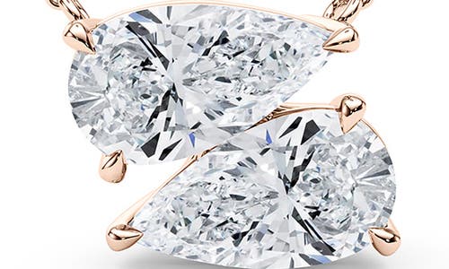 Hautecarat Lab Grown Diamond Twin Pear Cut Pendant Necklace