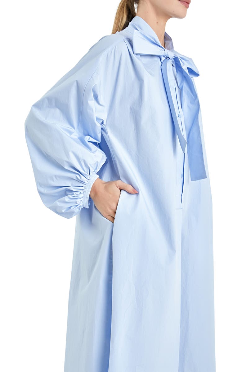 English Factory Bow Tie Long Sleeve Maxi Dress, Alternate, color, 