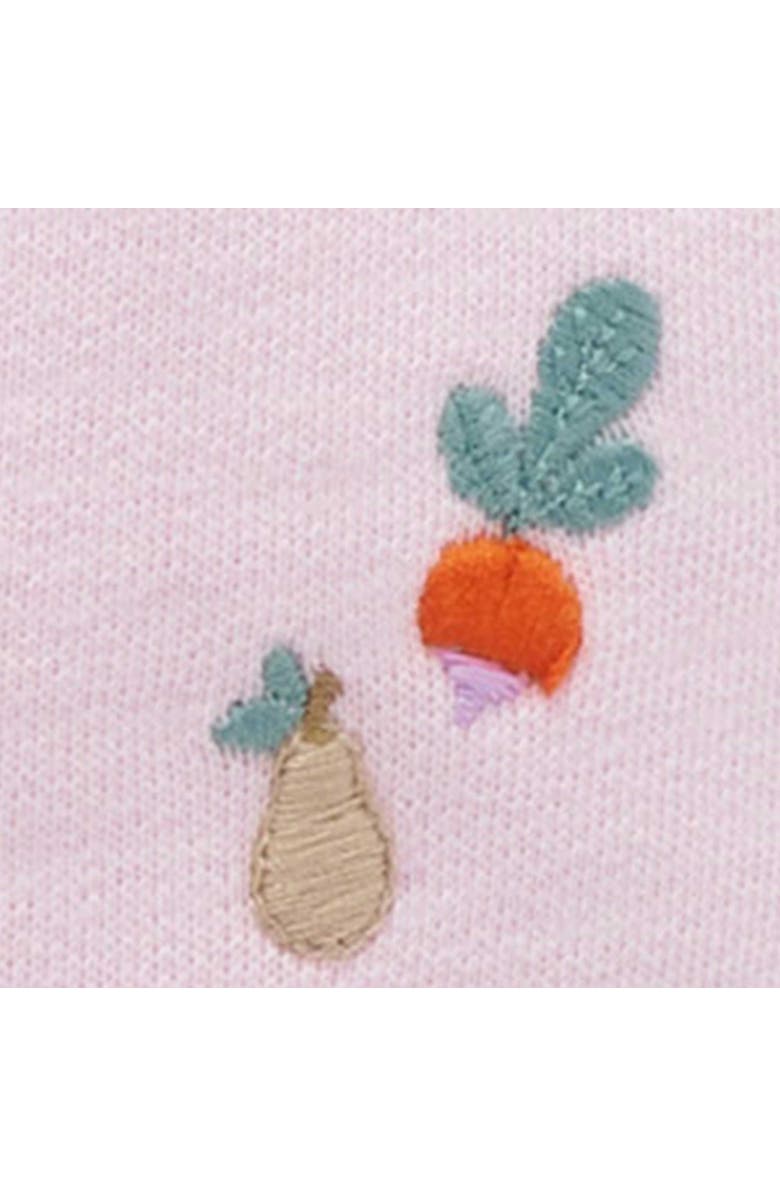 Purebaby Embroidered Fleece Footie, Alternate, color, Winter Fruits Broderie