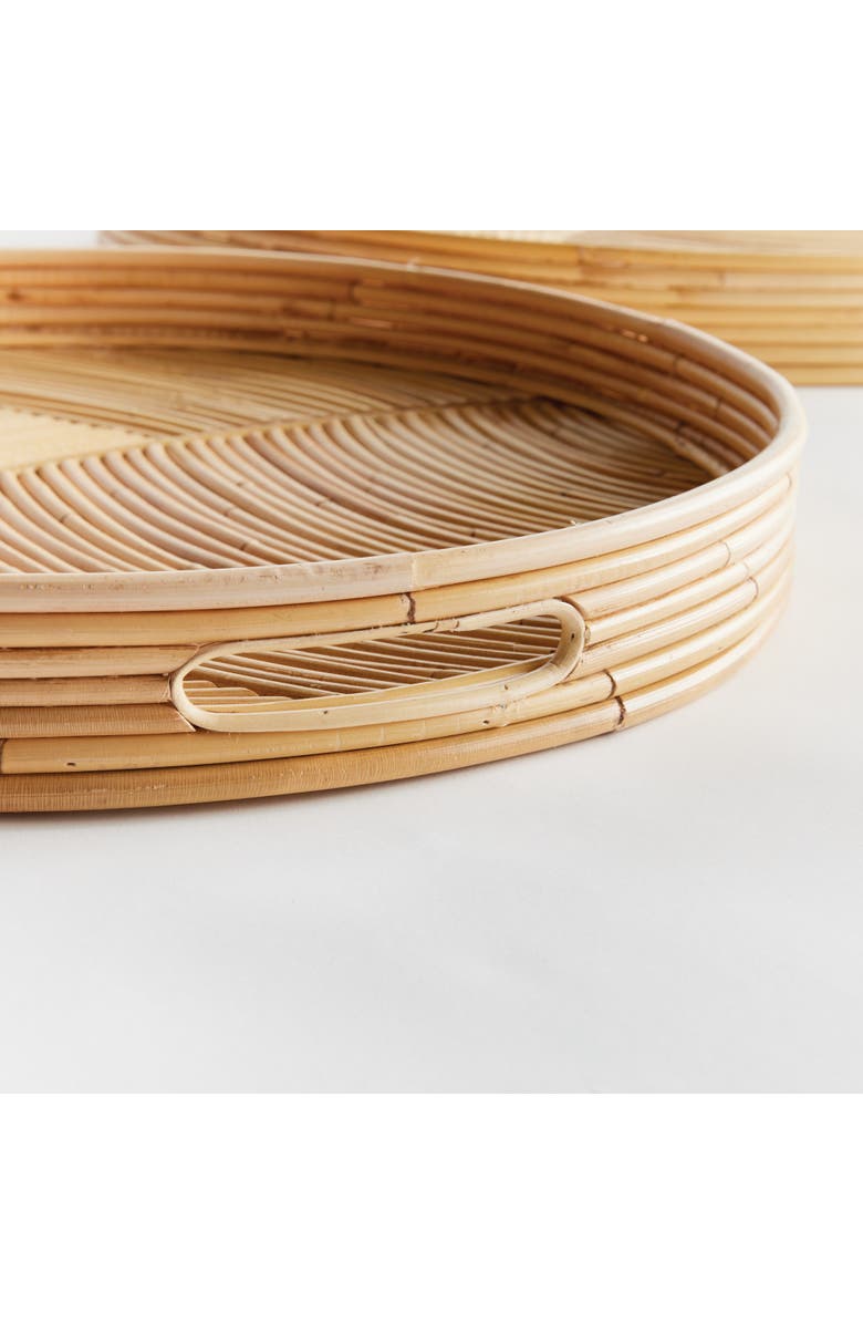 Napa Home & Garden Jelani Cane Round Decorative Trays Set of 2, Alternate, color, Beige