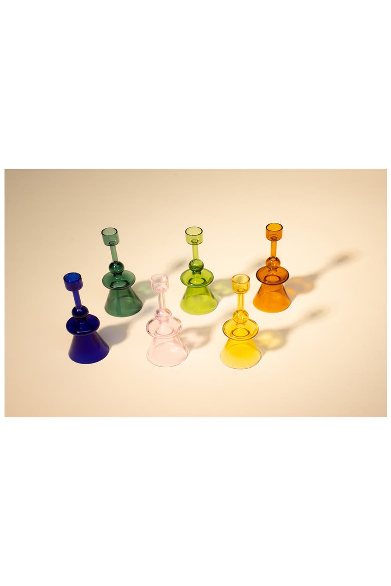 Glass Candle Holder, Alternate, color, YELLOW